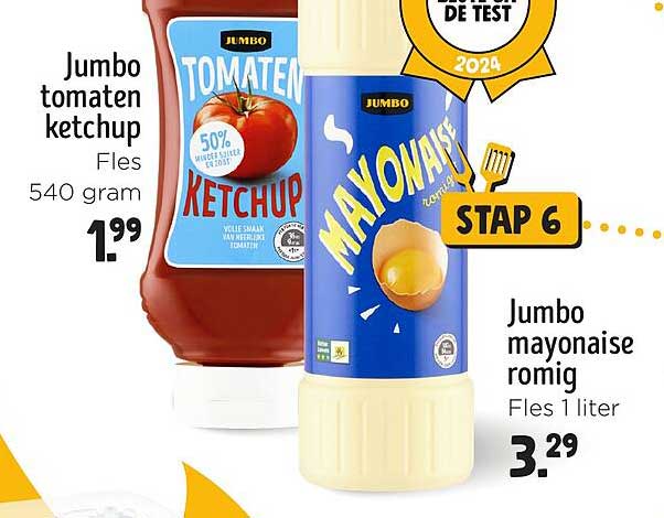 Jumbo tomatenketchup en Jumbo mayonaise romig