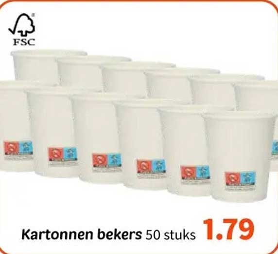 Kartonnen bekers 50 stuks