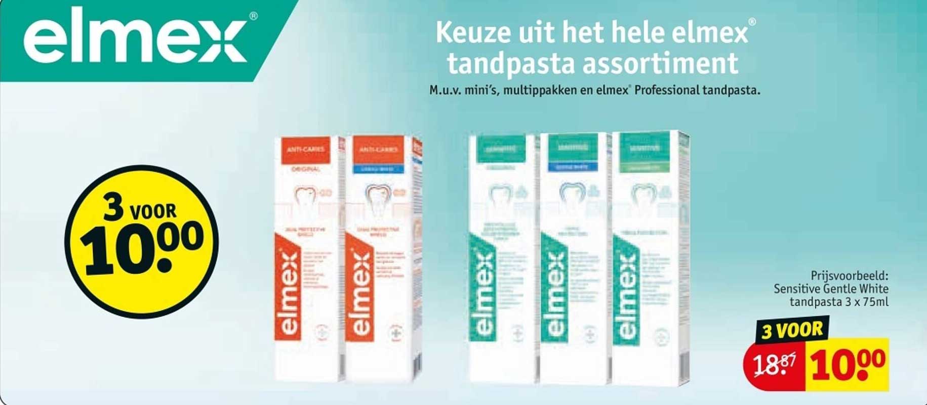 Keuze uit het hele elmex® tandpasta assortiment