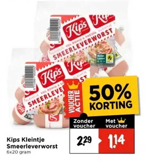 Kips Kleintje Smeerleverworst 6x20 gram