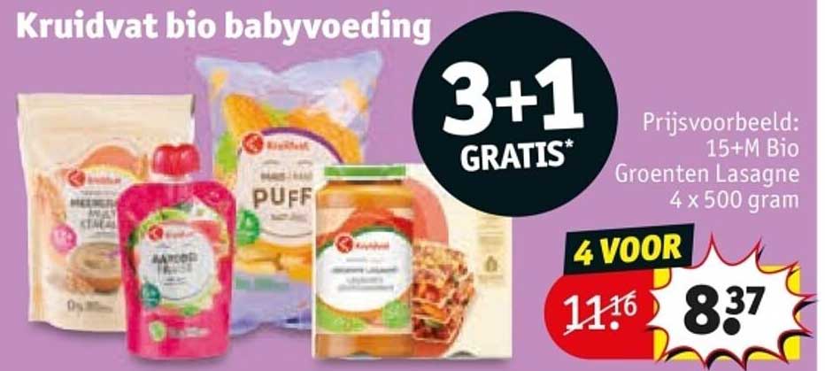 Kruidvat bio babyvoeding 3+1 GRATIS*