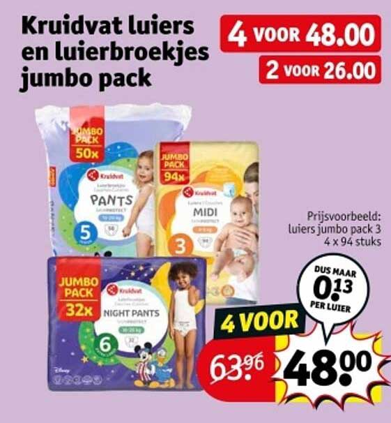 Kruidvat luiers en luierbroekjes jumbo pack