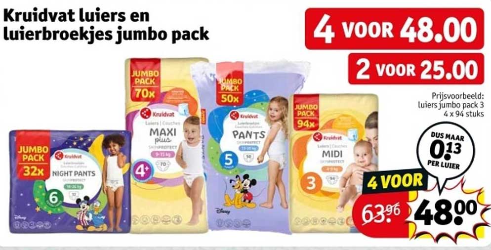Kruidvat luiers en luierbroekjes jumbo pack