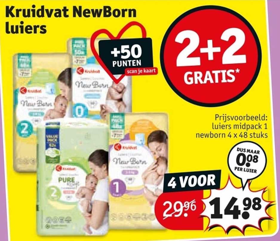 Kruidvat NewBorn luiers 2+2 GRATIS*