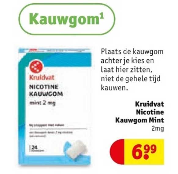 Kruidvat Nicotine Kauwgom Mint 2mg