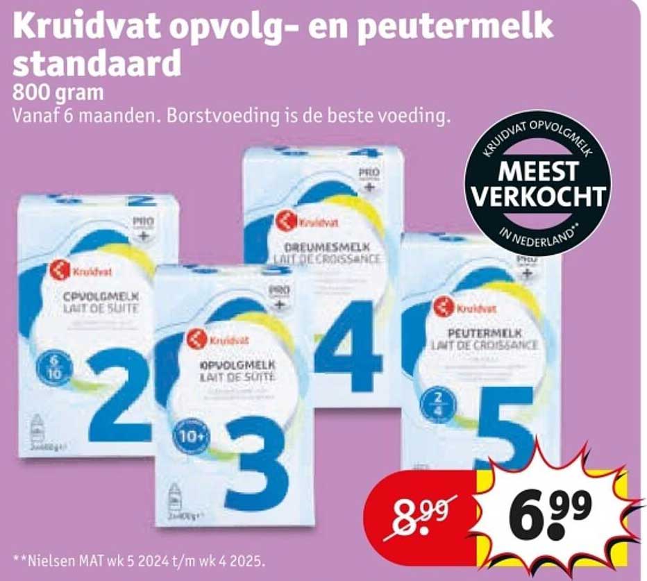 Kruidvat opvolg- en peutermelk standaard 800 gram