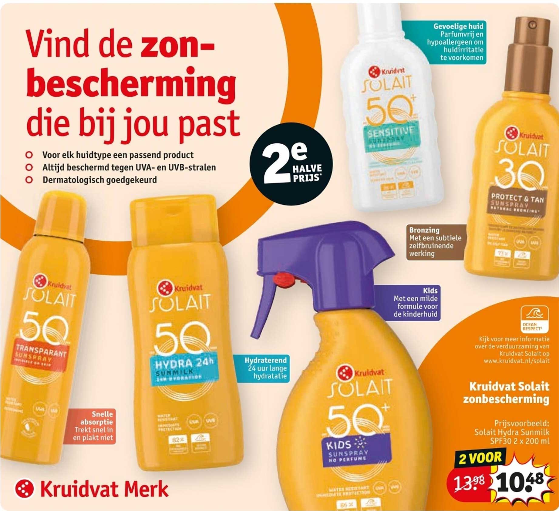 Kruidvat Solait zonbescherming 2e halve prijs