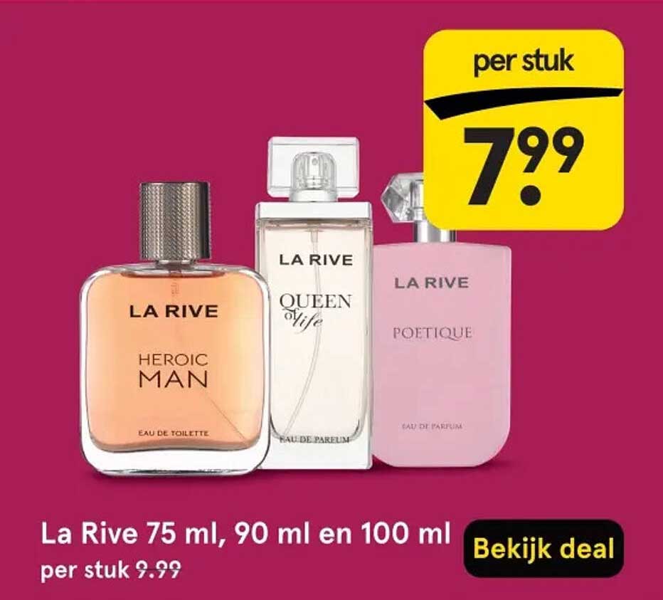 La Rive 75 ml, 90 ml en 100 ml per stuk 7.99