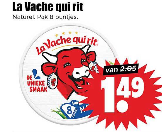 La Vache qui rit Naturel. Pak 8 puntjes.