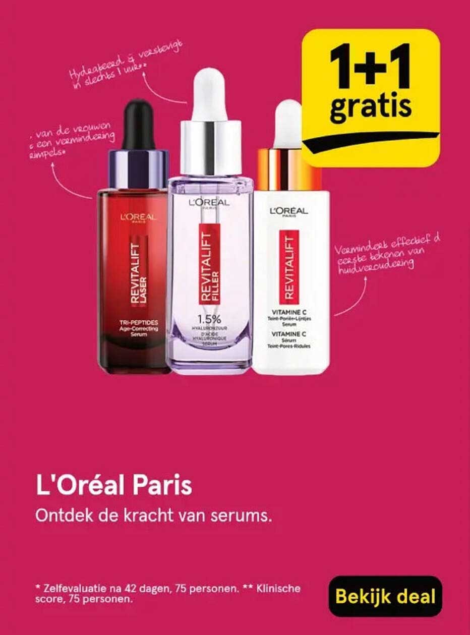 L'Oréal Paris - 1+1 gratis op serums
