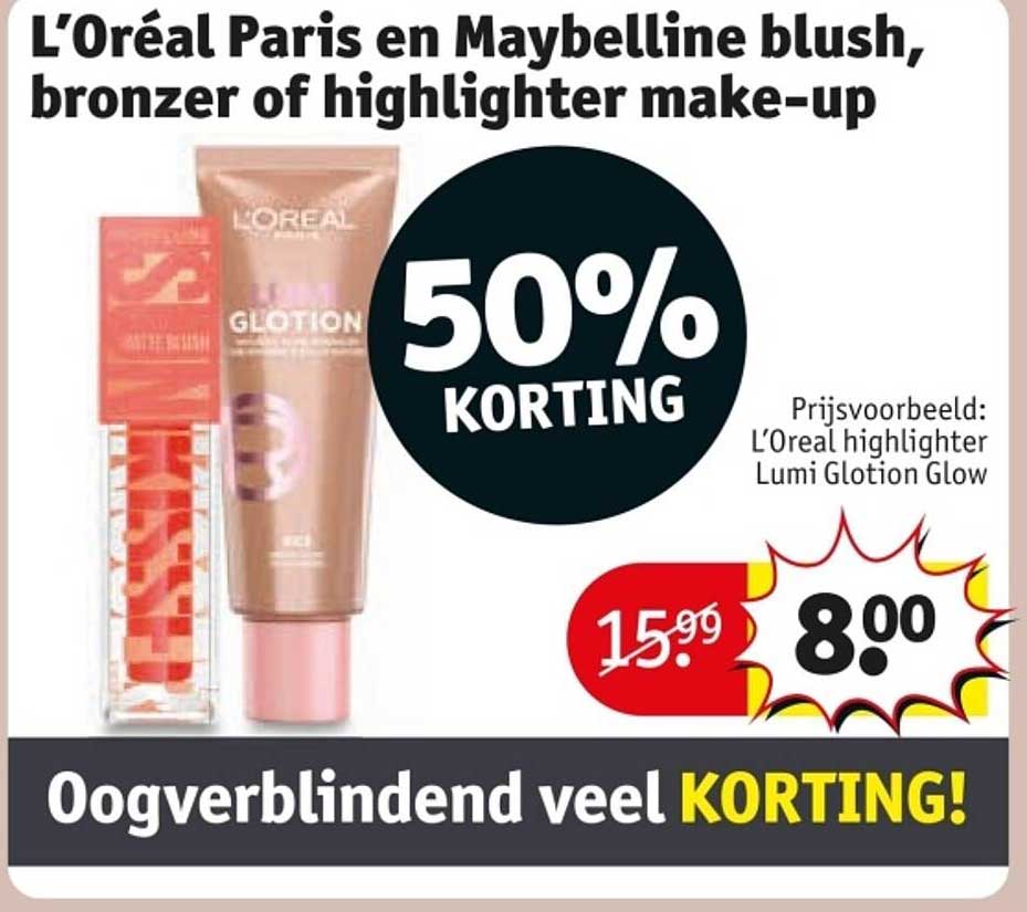 L’Oréal Paris en Maybelline blush, bronzer of highlighter make-up