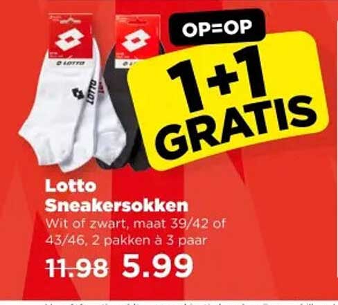 Lotto Sneakersokken 1+1 GRATIS