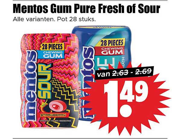 Mentos Gum Pure Fresh of Sour