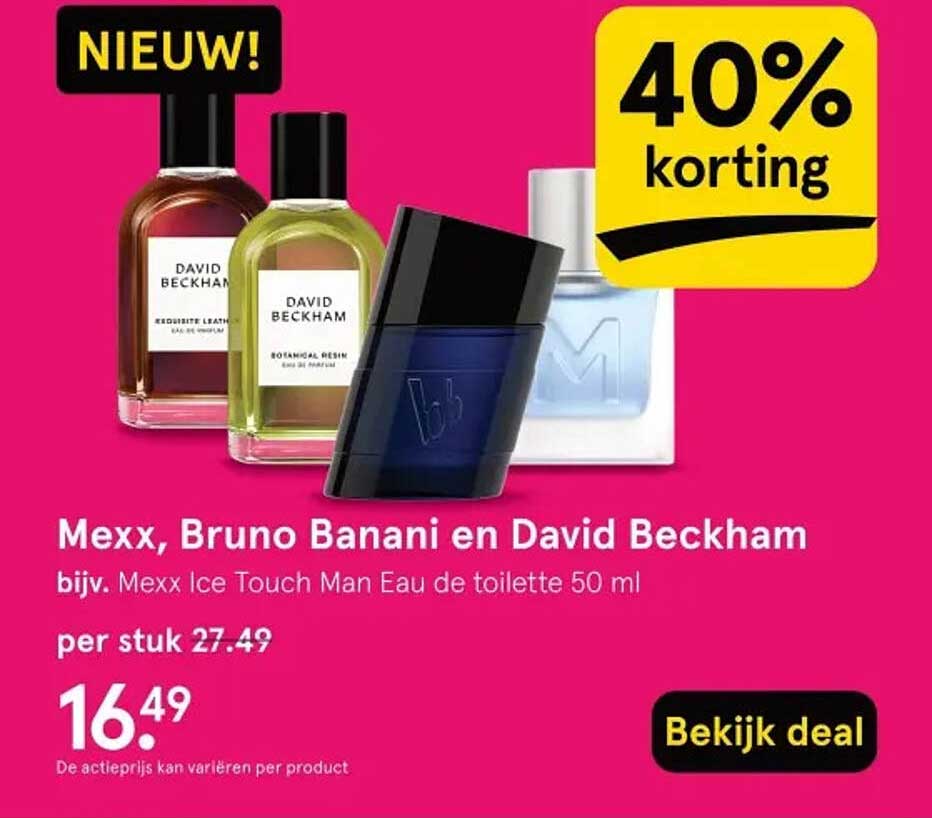 Mexx, Bruno Banani en David Beckham bijv. Mexx Ice Touch Man Eau de toilette 50 ml