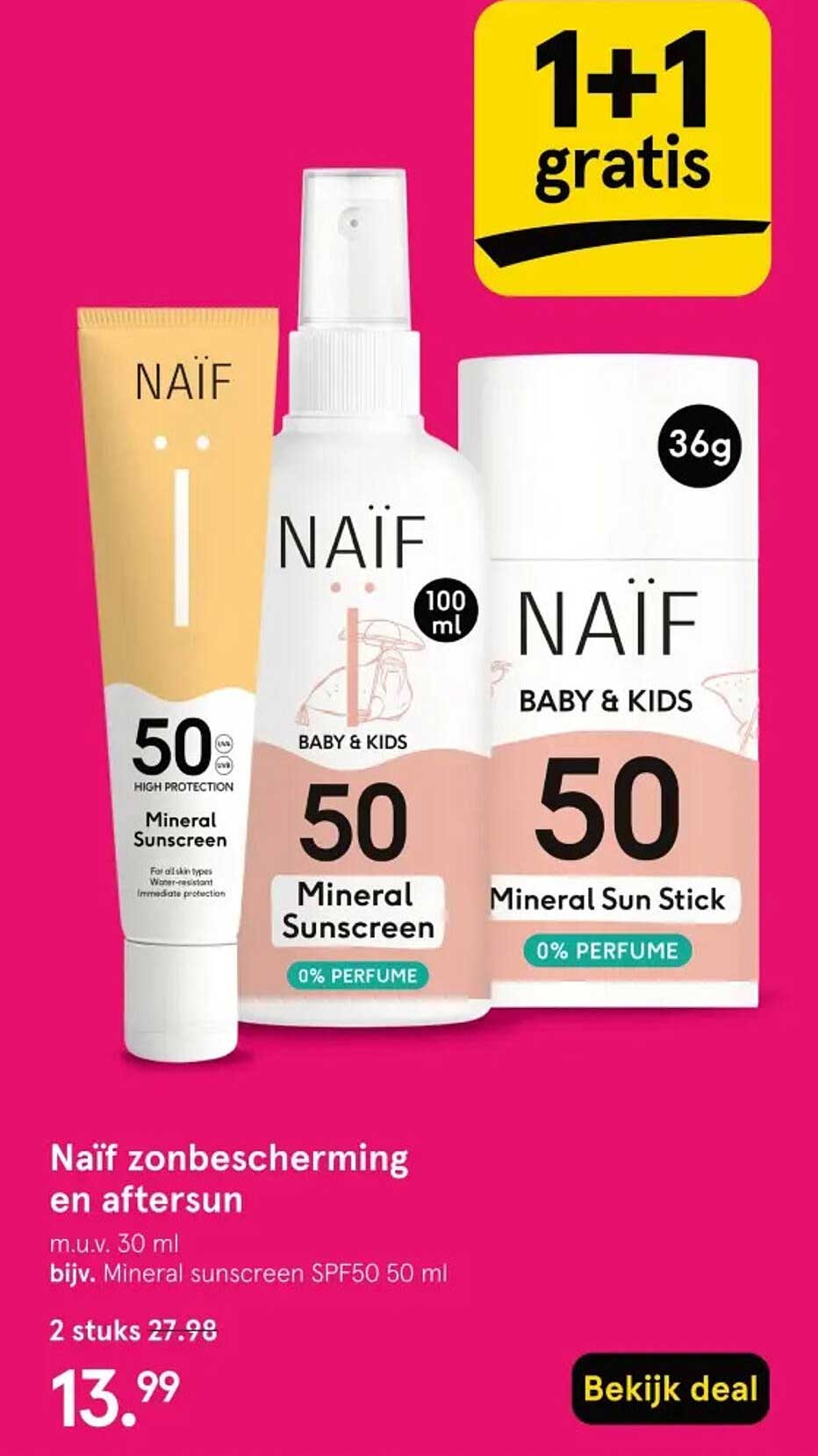 Naïf zonbescherming en aftersun