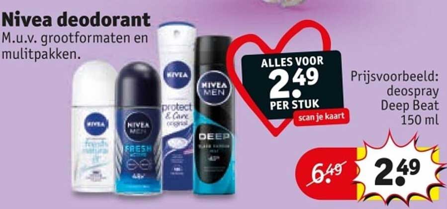 Nivea deodorant M.u.v. grootformaten en multipakken.
