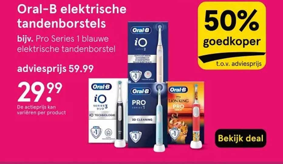 Oral-B elektrische tandenborstels bijv. Pro Series 1 blauwe elektrische tandenborstel
