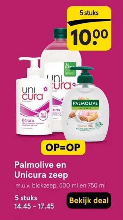 Palmolive en Unicura zeep