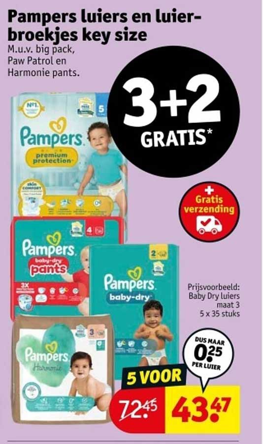 Pampers luiers en luierbroekjes key size