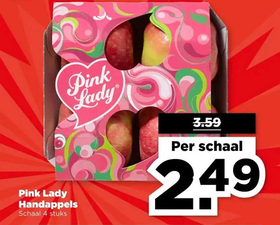 Pink Lady Handappels Schaal 4 stuks