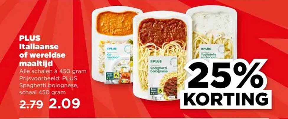 PLUS Italiaanse of wereldse maaltijd