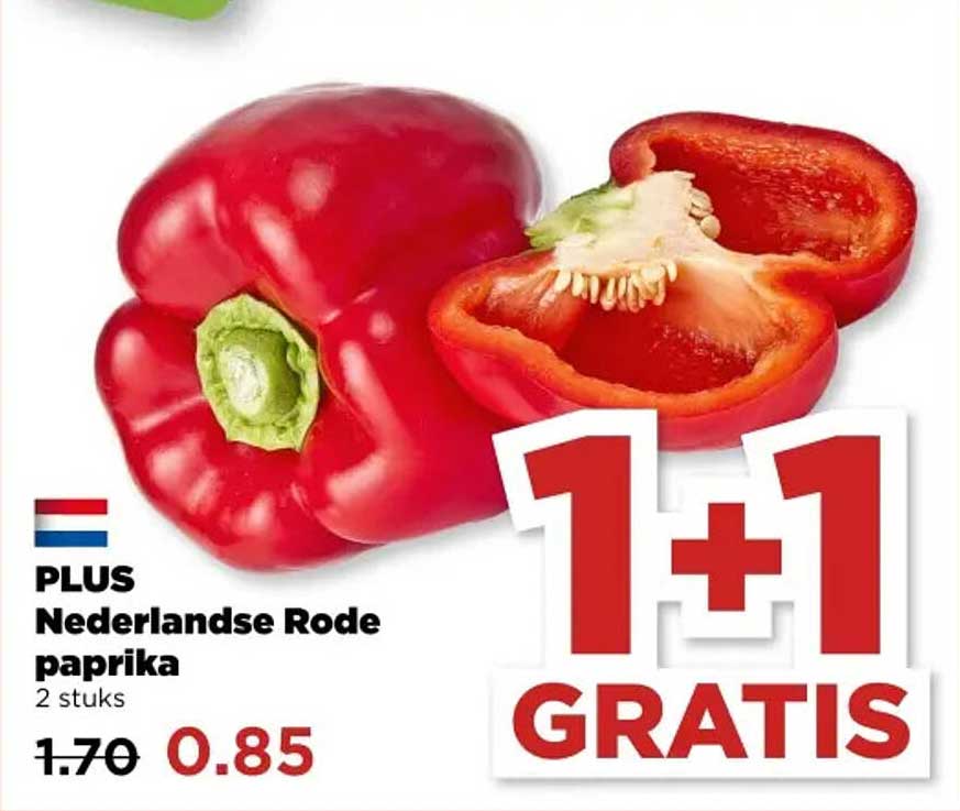 PLUS Nederlandse Rode paprika 2 stuks