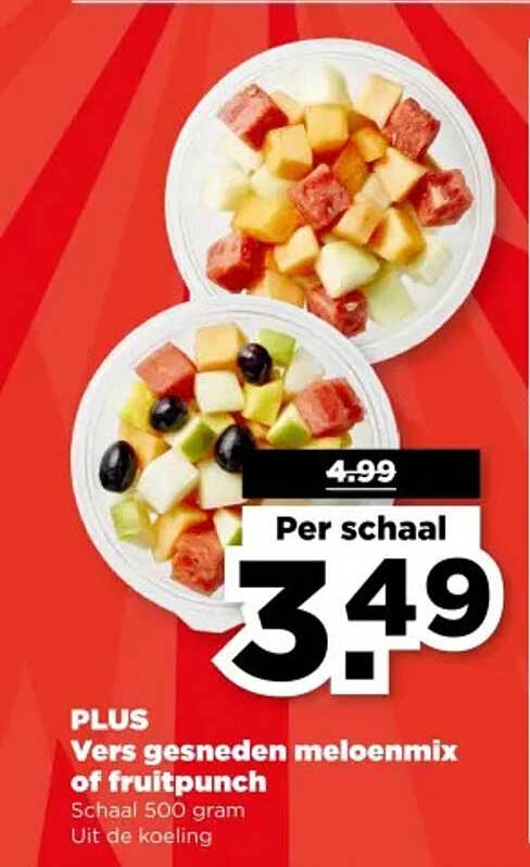 PLUS Vers gesneden meloenmix of fruitpunch