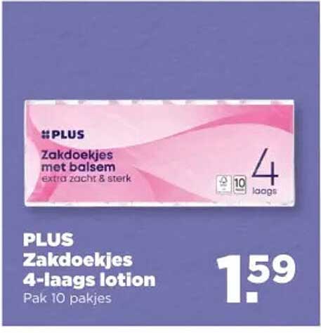 PLUS Zakdoekjes 4-laags lotion