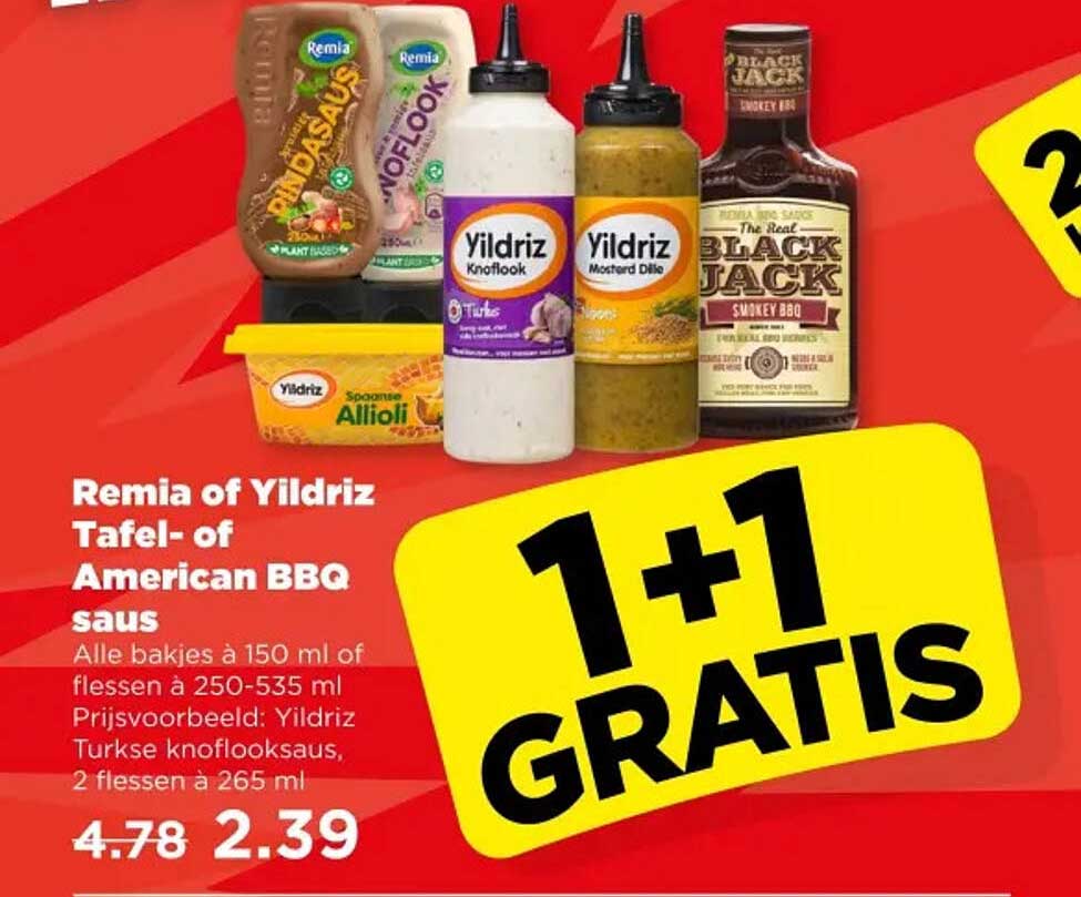 Remia of Yildriz Tafel- of American BBQ saus