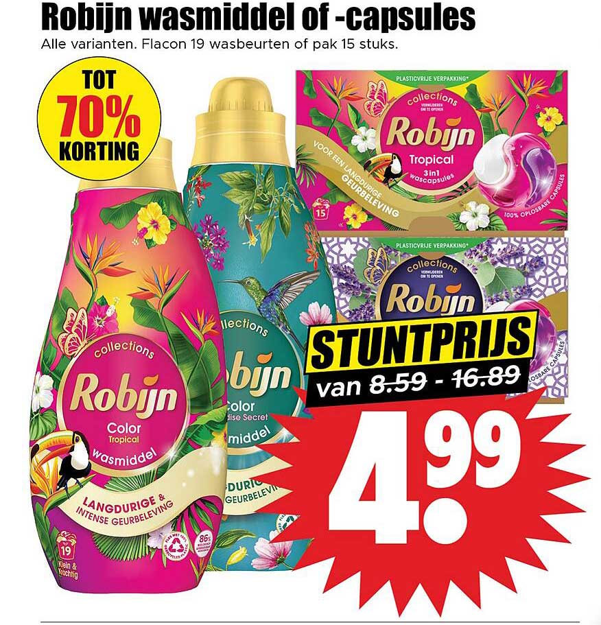 Robijn wasmiddel of -capsules