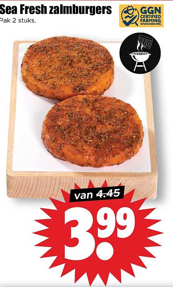 Sea Fresh zalmburgers Pak 2 stuks.