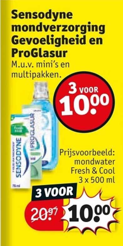 Sensodyne mondverzorging Gevoeligheid en ProGlasur M.u.v. mini’s en multipakken.