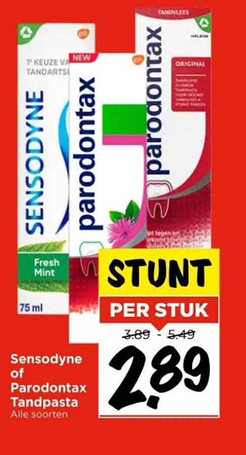 Sensodyne of Parodontax Tandpasta 75 ml - STUNT PER STUK