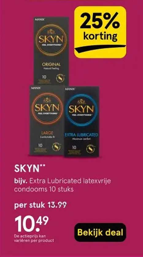 SKYN** bijv. Extra Lubricated latexvrije condoms 10 stuks