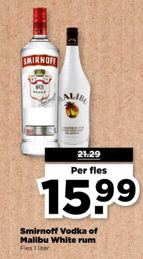 Smirnoff Vodka of Malibu White rum