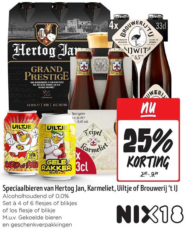 Speciaalbieren van Hertog Jan, Karmeliet, Uiltje of Brouwerij 't IJ