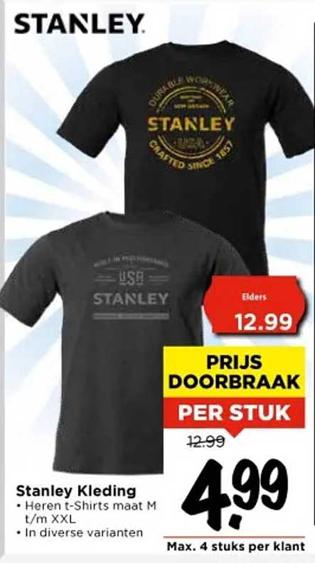 Stanley Kleding - Heren t-Shirts maat M t/m XXL in diverse varianten
