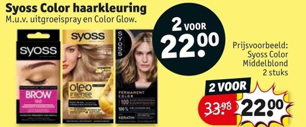 Syoss Color haarkleuring M.u.v. uitgroeispray en Color Glow.