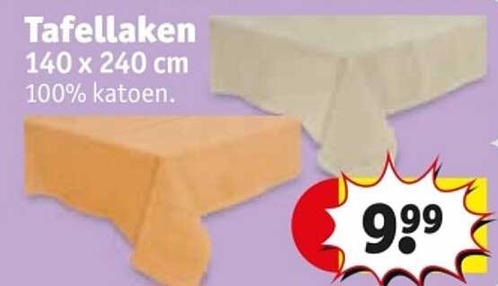 Tafellaken 140 x 240 cm 100% katoen.