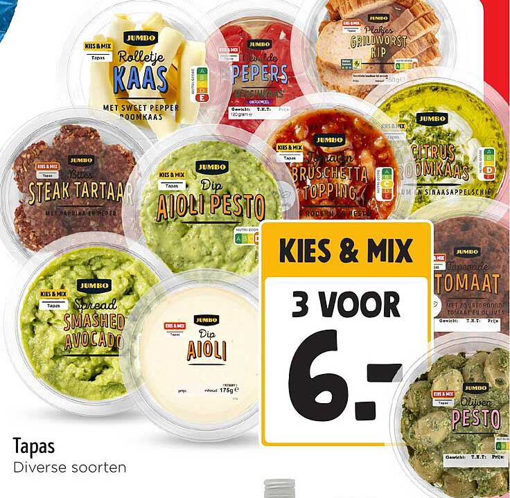 Tapas Diverse soorten