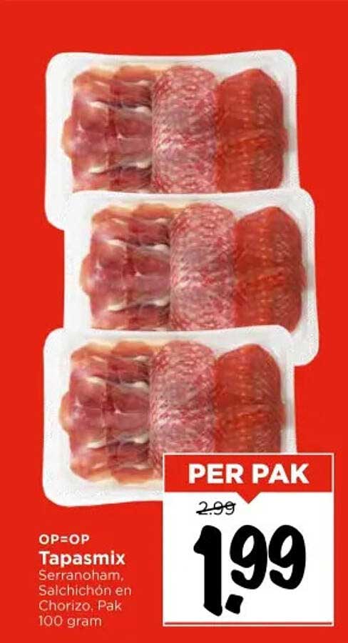 Tapasmix Serranoham, Salchichón en Chorizo. Pak 100 gram