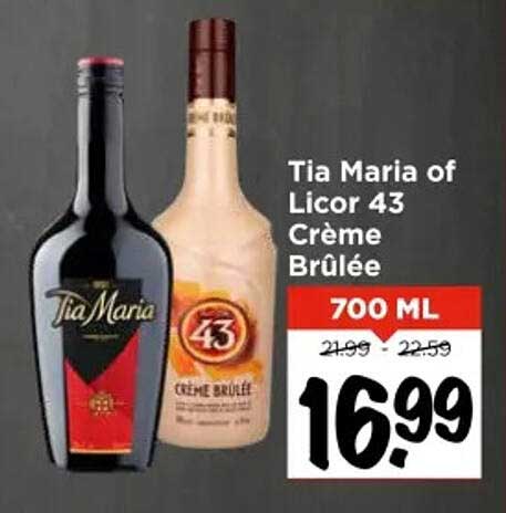 Tia Maria of Licor 43 Crème Brûlée 700 ML