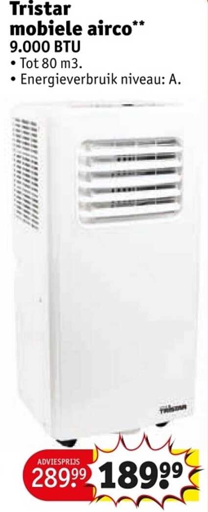 Tristar mobiele airco** 9.000 BTU