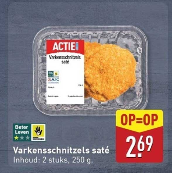 Varkensschnitzels saté