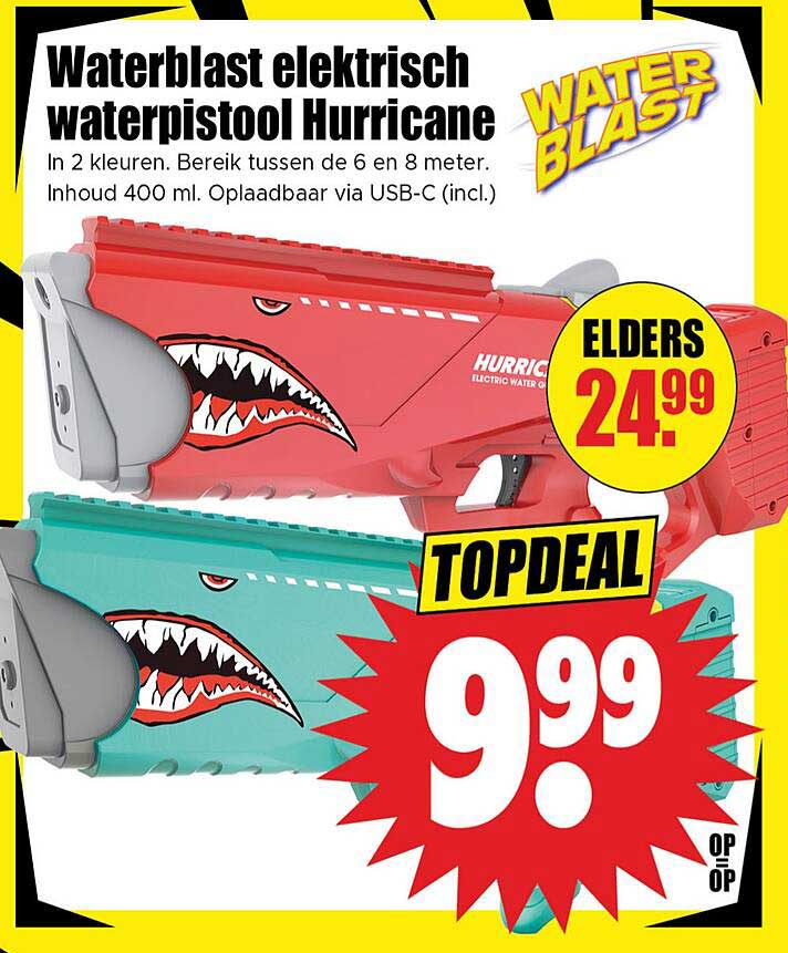Waterblast elektrisch waterpistool Hurricane