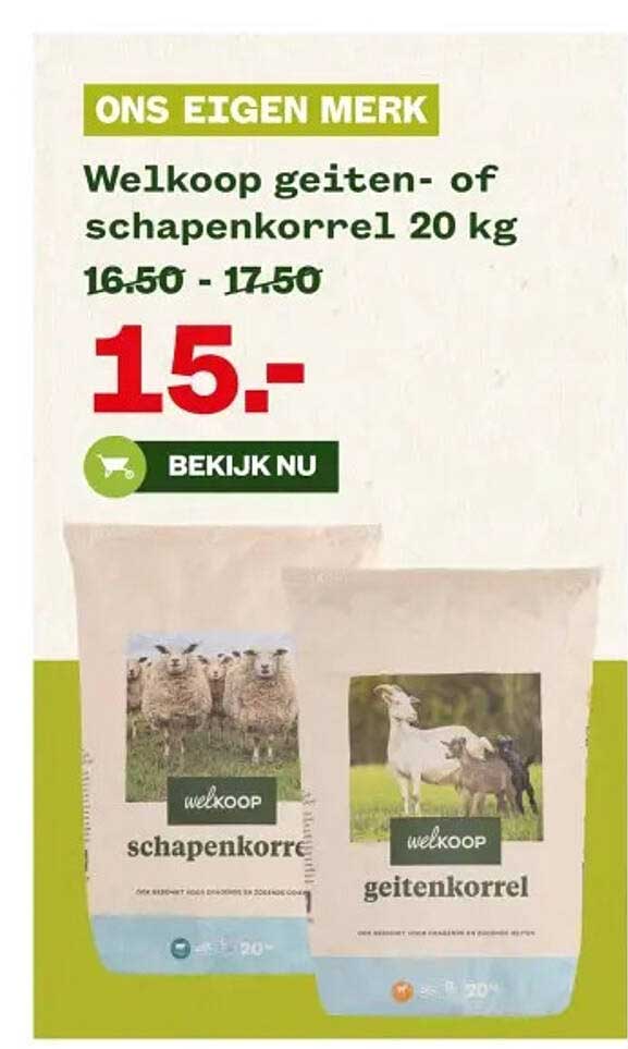 Welkoop geiten- of schapenkorrel 20 kg