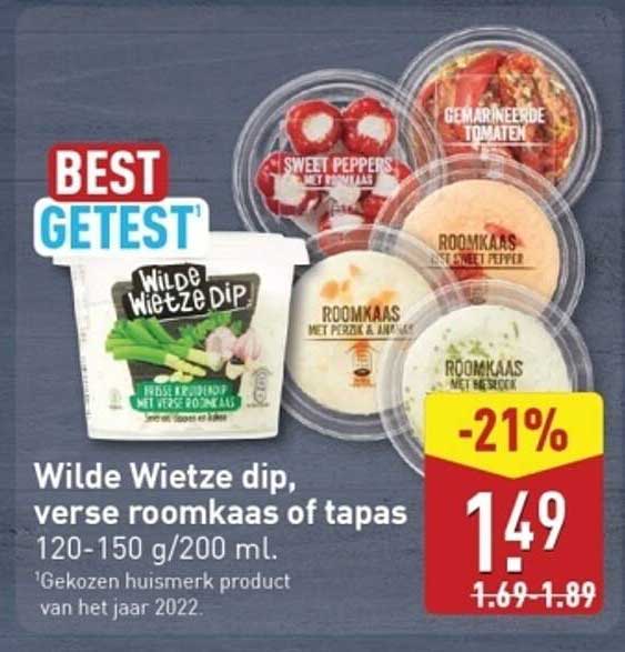 Wilde Wietze dip, verse roomkaas of tapas