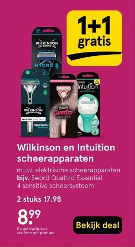 Wilkinson en Intuition scheerapparaten