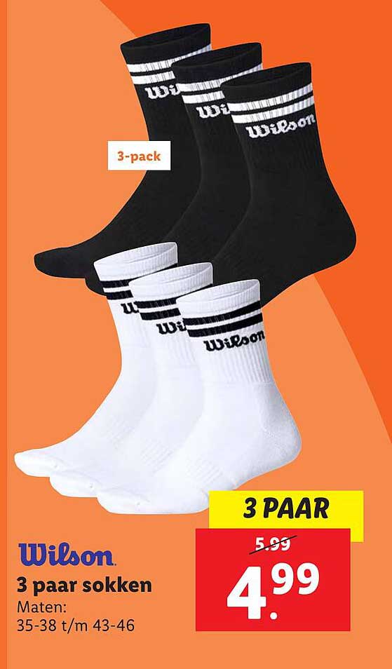 Wilson 3 paar sokken