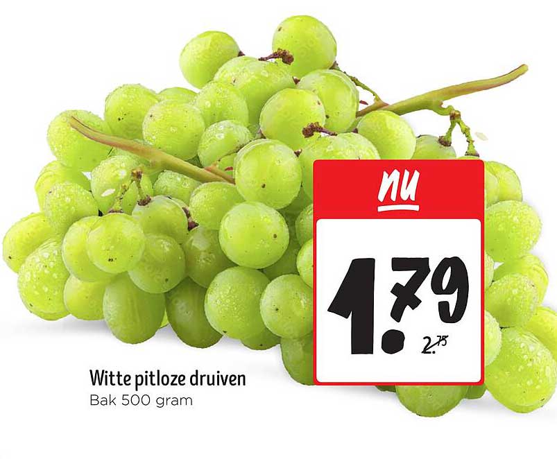 Witte pitloze druiven